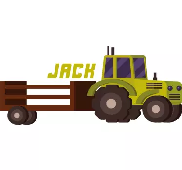 Vinilo pared infantil tractor para niños - TenVinilo