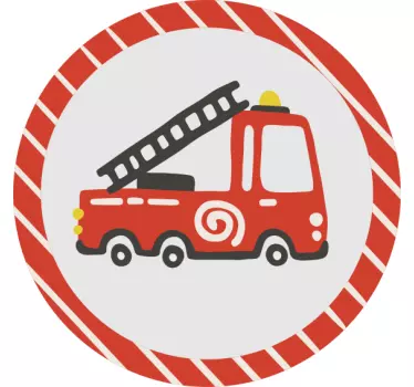 Vinilo pared infantil ilustración de camión de bomberos - TenVinilo