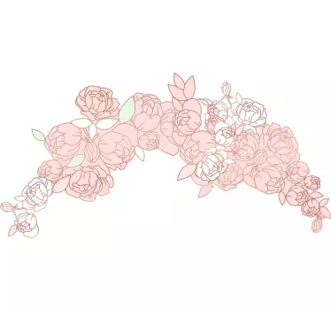 Vinilo de flores arco de peonías - TenVinilo