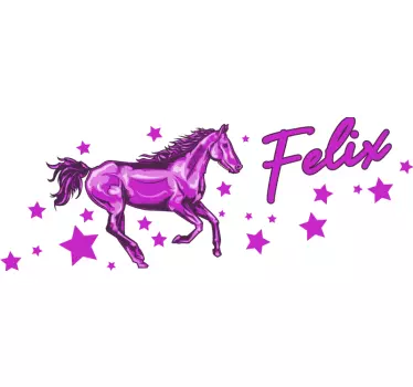 Vinilo pared infantil caballo juguetón fantasía - TenVinilo