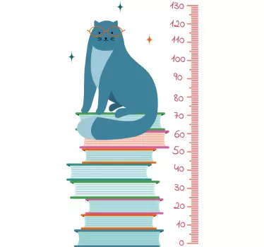 Vinilo medidor infantil linda tabla de crecimiento de gatos - TenVinilo