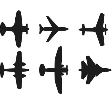 Vinilo decorativo ilustración Varios aviones volando en el cielo - TenVinilo