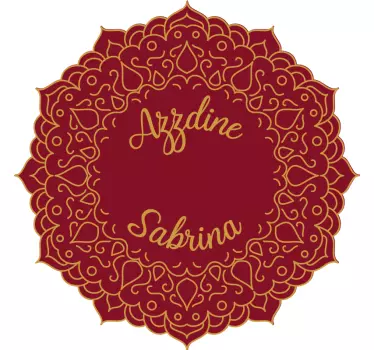 Vinilo para pared Diseño árabe personalizable para pareja - TenVinilo