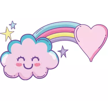 Vinilo decorativo cartoon Arco iris de dibujos animados de nube s - TenVinilo
