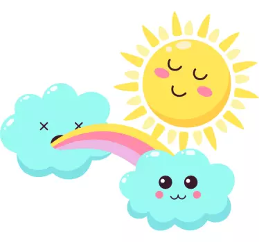 Vinilo decorativo cartoon Dibujos animados de arco iris brillante - TenVinilo