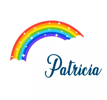 Vinilo pared infantil opción de personalización arcoíris - TenVinilo