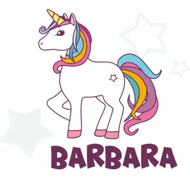 Vinilo pared infantil diseño de unicornio adorable - TenVinilo
