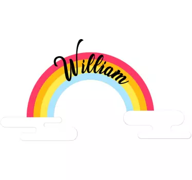 Vinilo pared infantil arcoíris personalizado - TenVinilo