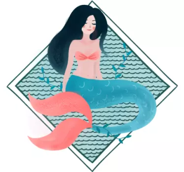 Vinilo mampara ducha de sirena - TenVinilo