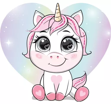 Vinilo decorativo cuento infantil con lindo unicornio - TenVinilo