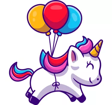 Vinilo decorativo cuento infantil Lindo unicornio - TenVinilo