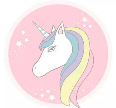 Vinilo pared infantil ilustración de unicornio encantador - TenVinilo