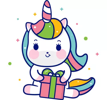 Vinilo para niñas unicornio con caja de regalo - TenVinilo