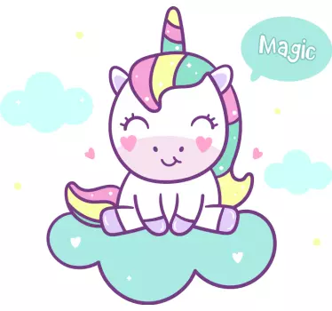 Vinilo de unicornio mágico de dibujo animado - TenVinilo