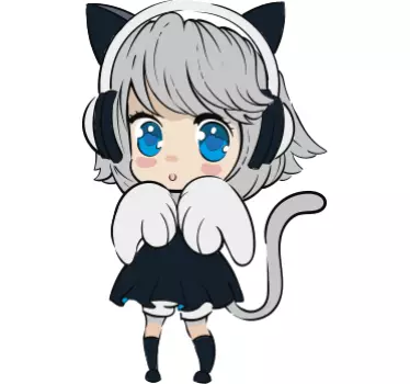 Vinilo pared infantil personaje de gato lindo - TenVinilo