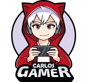 Vinilo decorativo ilustración Chico anime gamer - TenVinilo