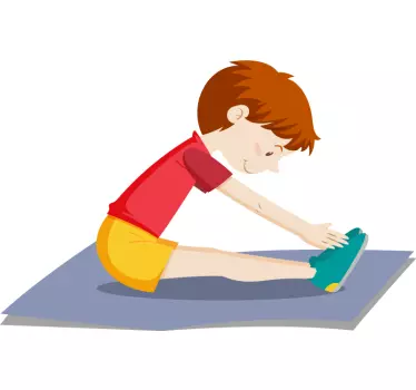 Vinilo pared infantil pose de niño estirándose - TenVinilo