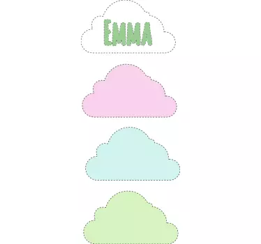 Vinilo pared infantil formas de nubes personalizadas - TenVinilo