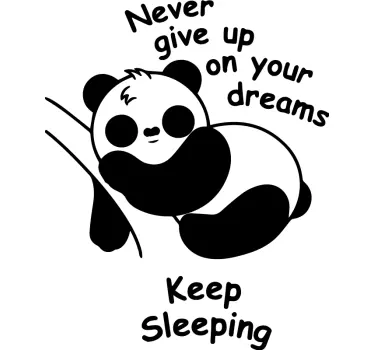 Vinilo pared infantil panda motivador de sueños - TenVinilo