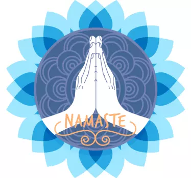 Vinilo mandala azul de yoga namaste - TenVinilo