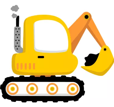 Vinilo para niños vehículo construcción amarillo - TenVinilo