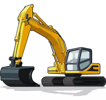 Vinilo para niños 3D tractor amarillo en acción - TenVinilo