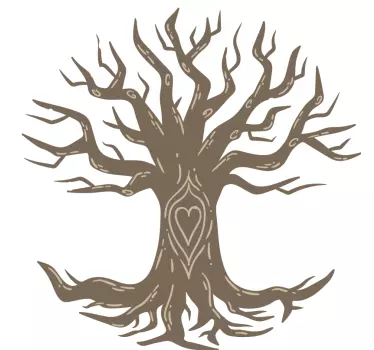 Vinilo de árbol para pared Arbol de la vida hojas blancas - TenVinilo