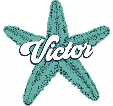 Vinilo pared infantil estrella de mar personalizada - TenVinilo