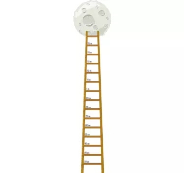 Vinilo infantil medidor luna escalera - TenVinilo