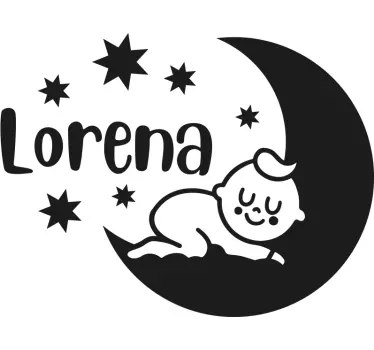 Vinilo pared infantil estrellas de bebé durmiendo - TenVinilo