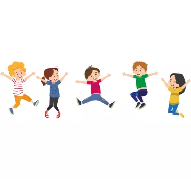 Vinilo pared infantil personajes saltarines - TenVinilo