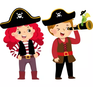 Vinilo pared infantil aventura de piratas - TenVinilo
