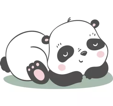 Vinilo pared infantil ilustración de panda encantador - TenVinilo