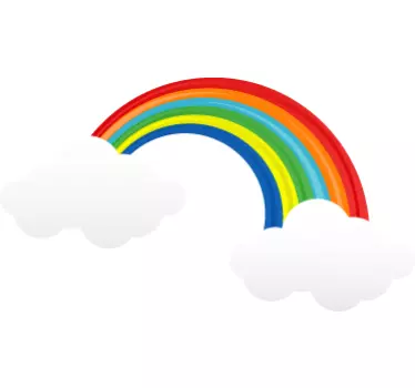 Vinilo infantil arco iris dos nubes - TenVinilo