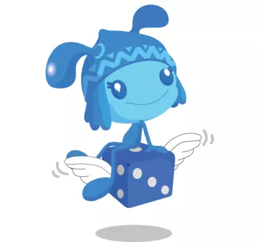Vinilo infantil personaje azul juguetón - TenVinilo