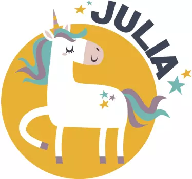 Vinilo pared infantil unicornio nombre personalizado - TenVinilo