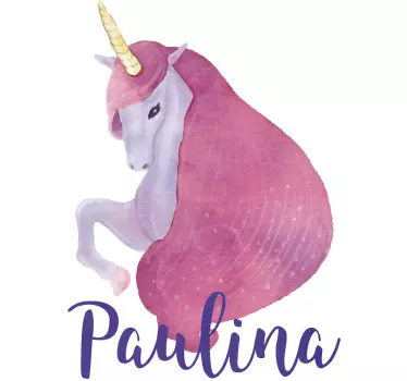 Vinilo pared infantil diseño de unicornio - TenVinilo