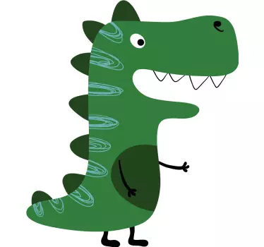 Vinilo pared infantil figura de dinosaurio alegre - TenVinilo