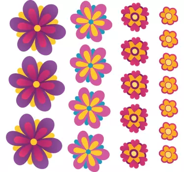 Vinilo flores diseños florales coloridos - TenVinilo