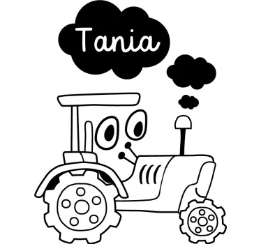 Vinilo pared infantil ilustración de tractor lindo - TenVinilo
