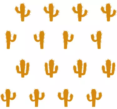 Vinilo de planta Conjunto de cactus naranja - TenVinilo