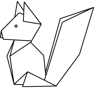 Vinilo decorativo ilustración Origami sit fox - TenVinilo