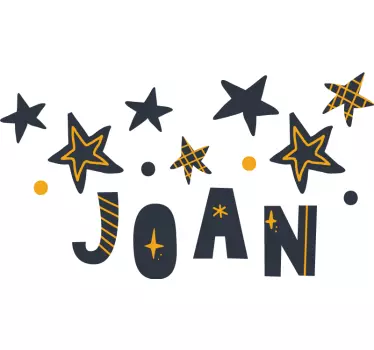 Vinilo pared infantil patrón de estrellas personalizado - TenVinilo