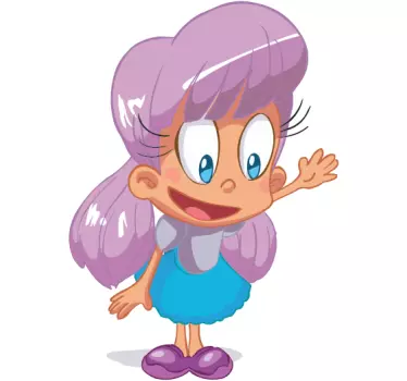 Vinilo infantil niña pelo lila - TenVinilo