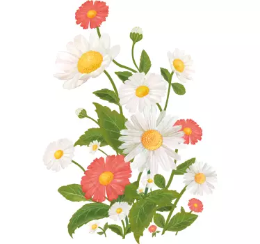 Vinilo de flor Margaritas de colores - TenVinilo