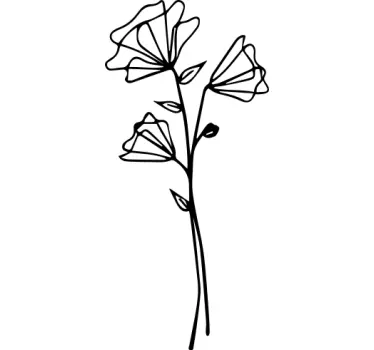 Vinilo puerta Diseño minimalista de flores secas - TenVinilo