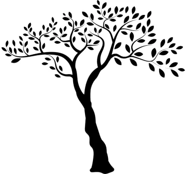 Vinilo de flor árbol monocolor con ramas de pensamiento - TenVinilo