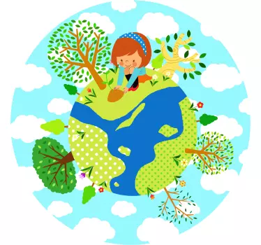 Vinilo infantil mundo niña - TenVinilo