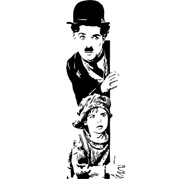 Vinilo pared salón Chaplin El Chico - TenVinilo