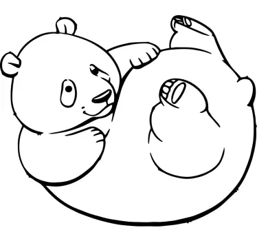 Vinilo pared infantil panda de dibujos animados juguetón - TenVinilo